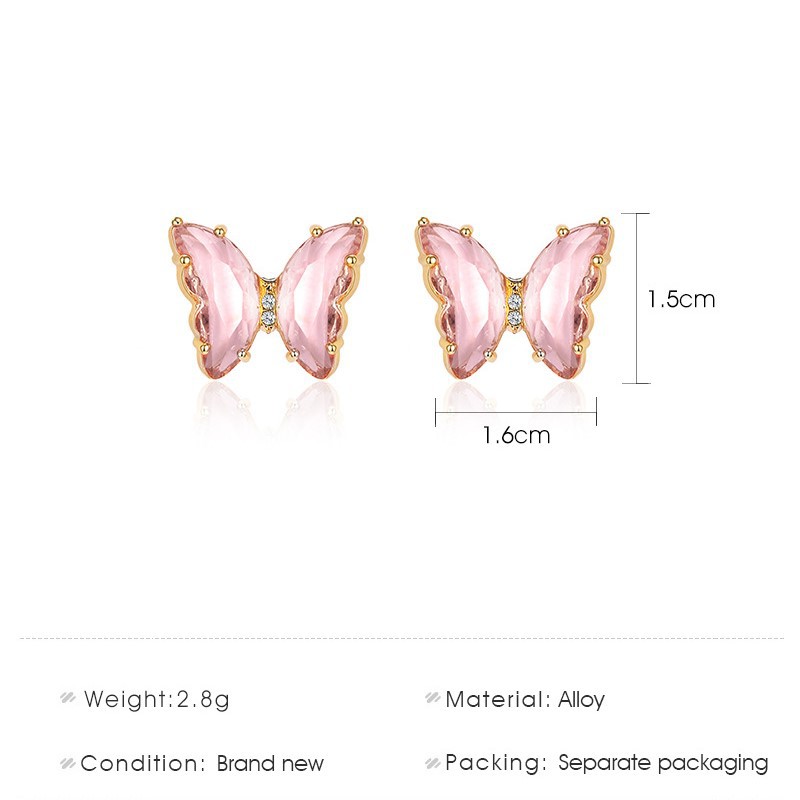 Trendy Korean Style Transparent Butterfly Earrings