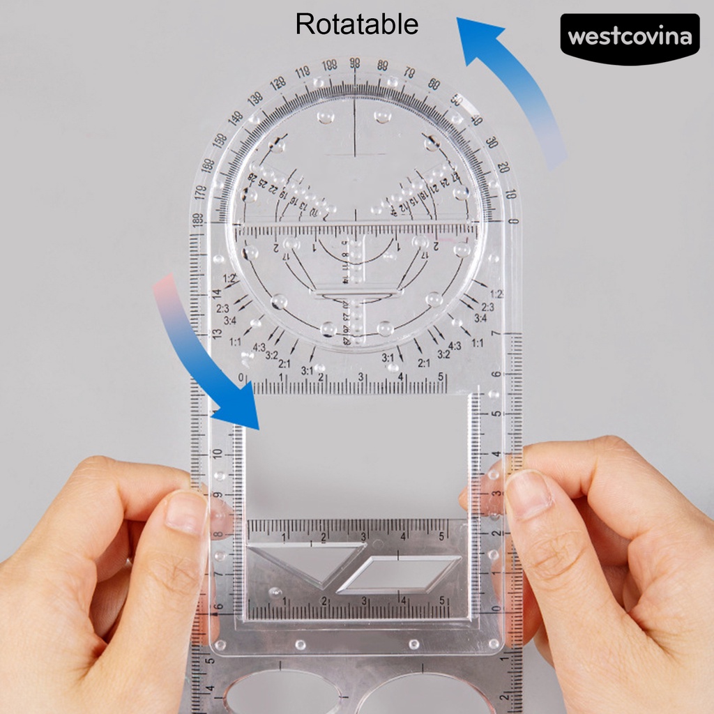 [Hot]✍Thước Vẽ Phác Thảo Chuyên Nghiệp Bằng Nhựa Trong Suốt Đa Năng