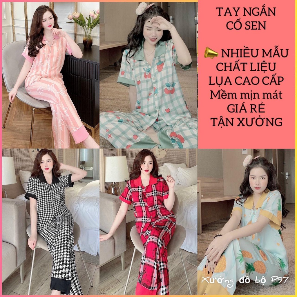 [Rẻ vô địch] đồ bộ pijama nữ tay ngắn quần dài nhiều mẫu siêu xinh, chất liệu lụa cao cấp mềm mịn mát, ảnh thật freeship