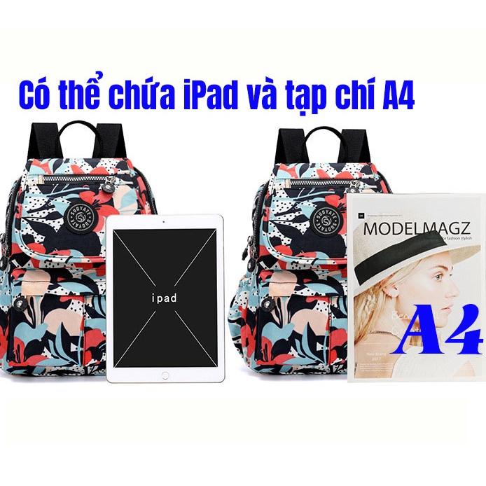 Ba Lô Nylon Chống Thấm Nước Siêu Nhẹ Sức Chứa Lớn Cho Nữ