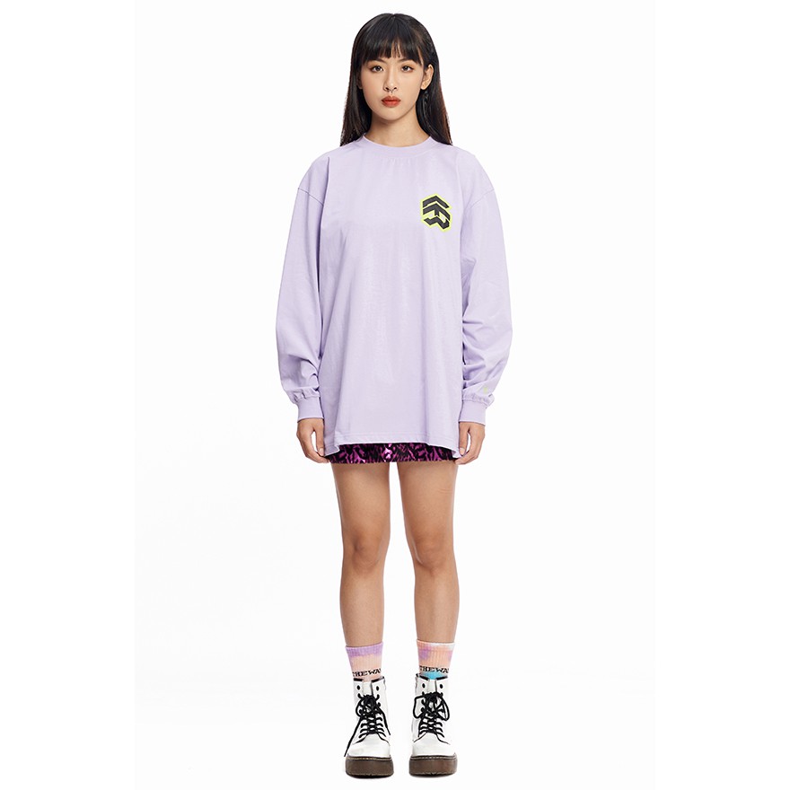 5THEWAY /stroke/ BIG LOGO LS NEW TEE in PASTEL LILAC aka Áo Thun Tím Tay Dài