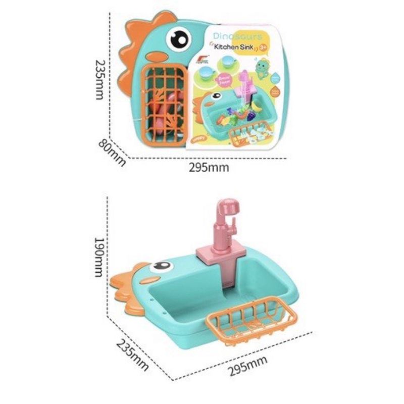 Bộ đồ chơi nhà bếp-Bé luyện tập rửa bát, rửa rau củ