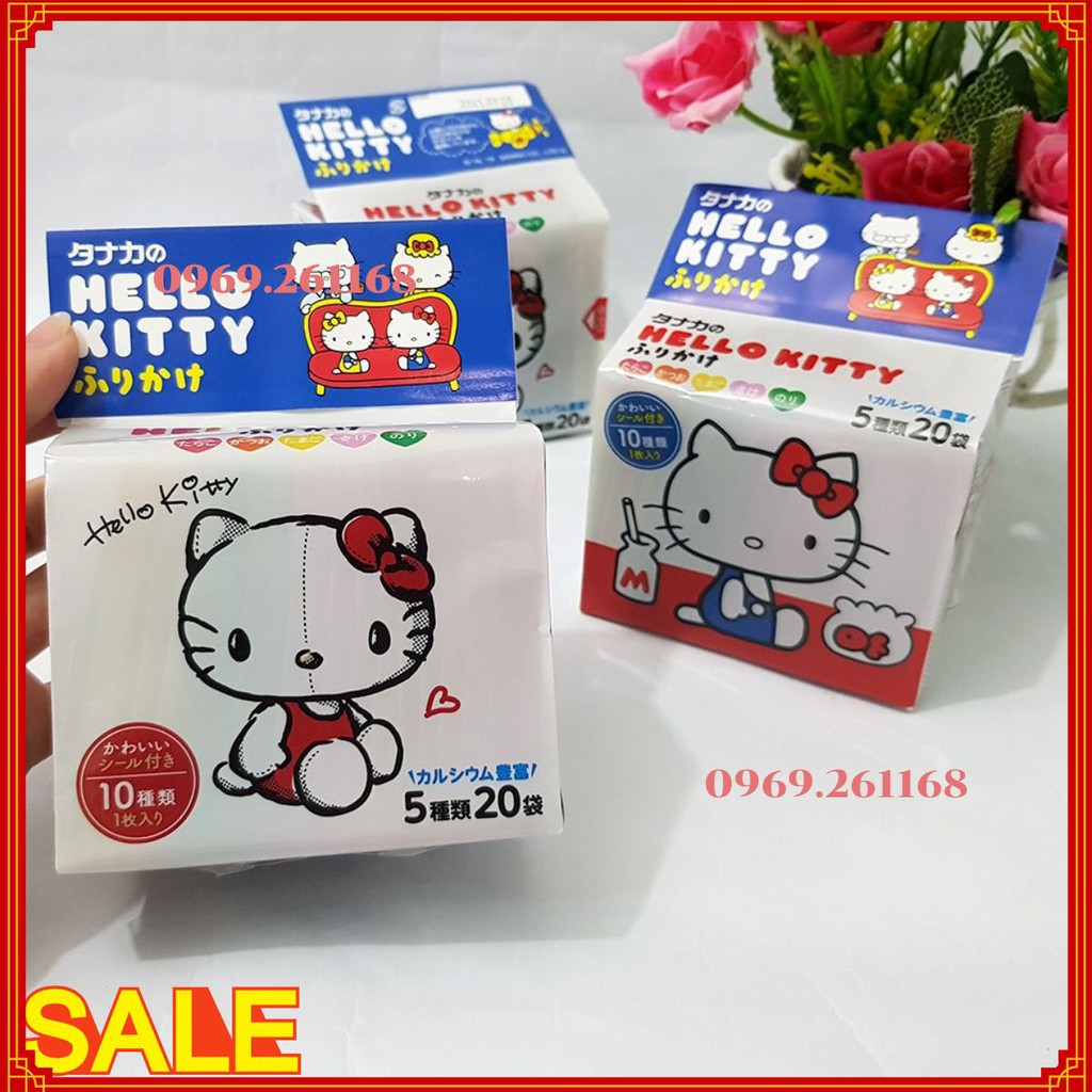{Giá sỉ} Thùng 20 gói gia vị rắc cơm Hello Kitty Sanrio Nhật Bản