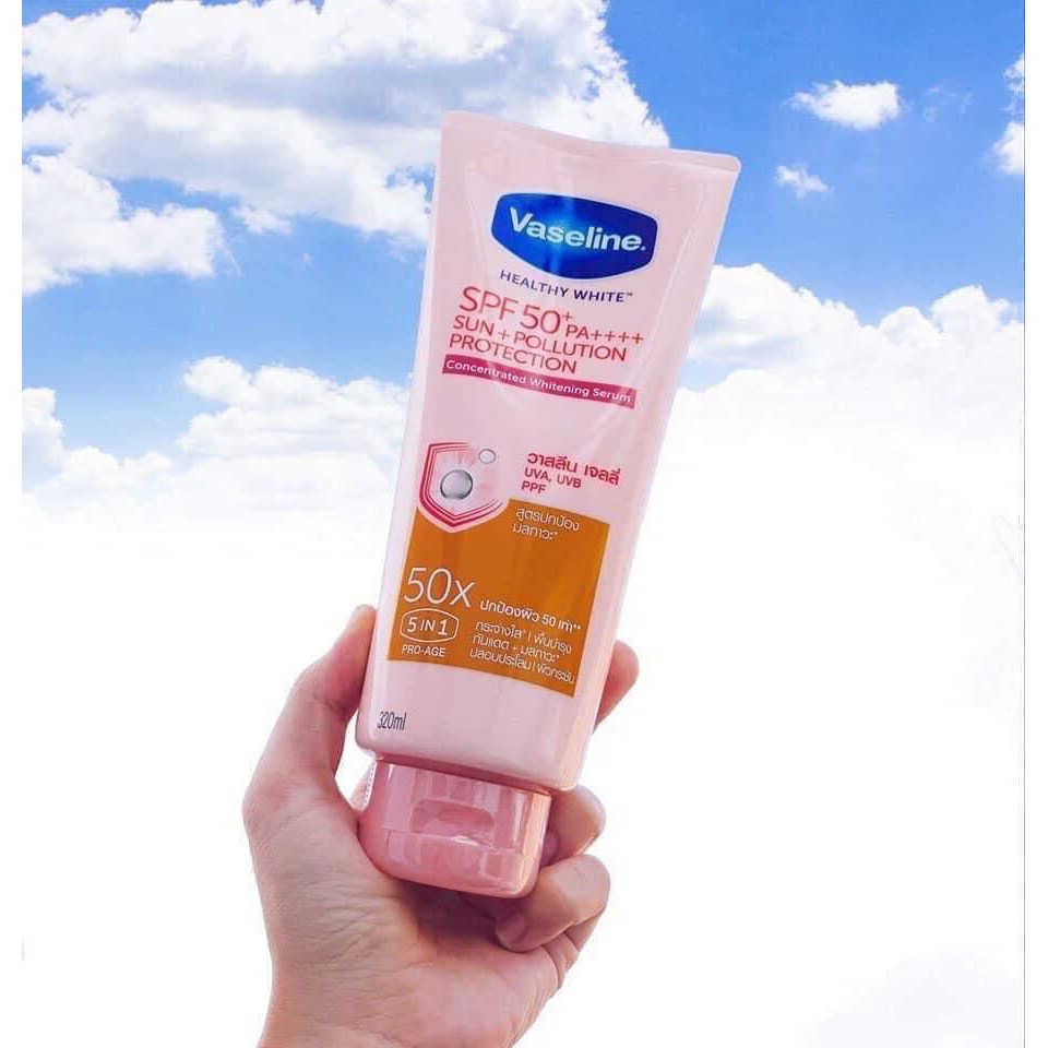 Dưỡng Thể Vaseline 50x SPF 50+++ 320ml Hàng Chính Hãng Nội Địa Thái Lan Giúp Da Chống Lão Hóa - HT078