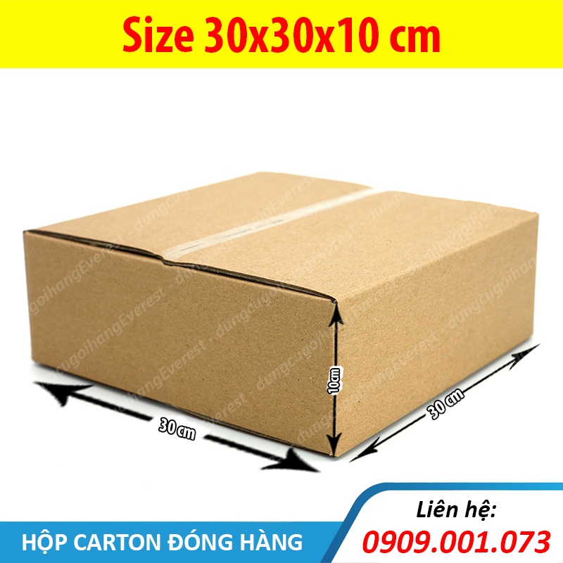 Combo 20 Hộp giấy P90 size 30x30x10 cm, thùng carton gói hàng Everest