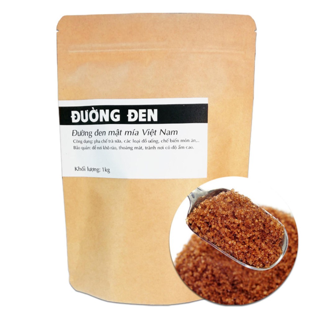 [Mã 77FMCGSALE1 giảm 10% đơn 250K] Đường đen Việt Nam làm sữa tươi trân châu đường đen gói 1kg