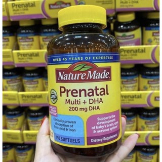 Vitamin tổng hợp cho mẹ bầu nature made prenatal multi +dha 200 mg dha