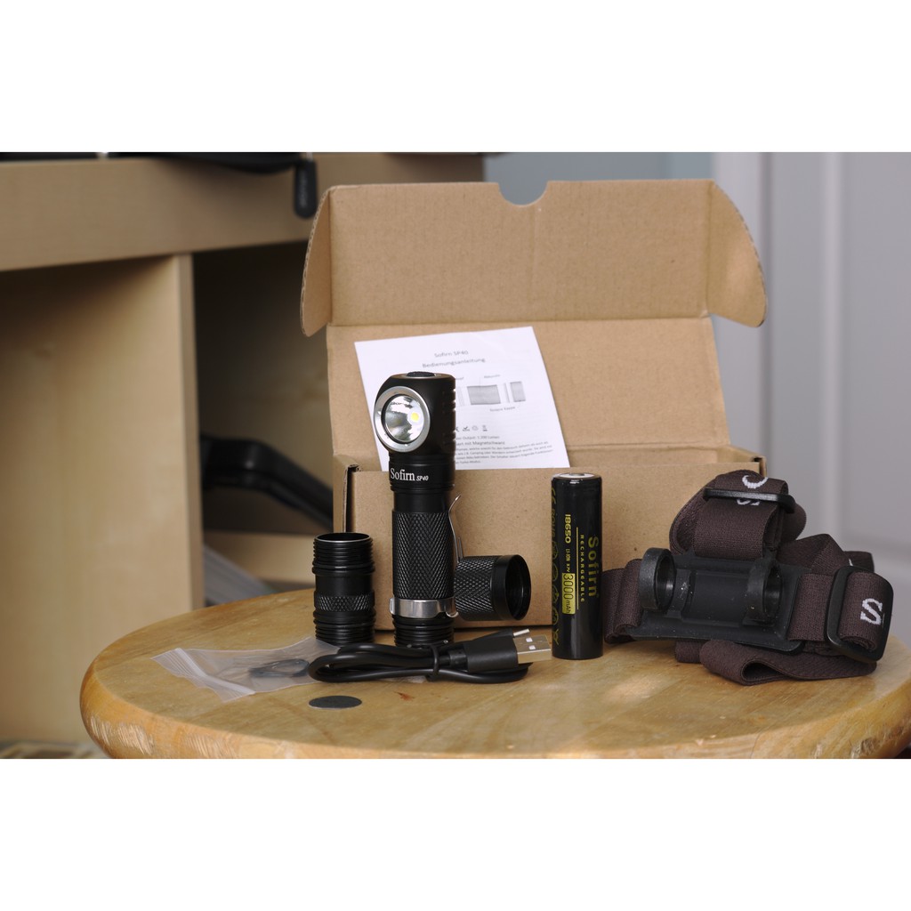 Đèn pha SOFIRN ánh sáng trắng/ vàng ấm 3000k 1200 lumen 18350 có đuôi nam châm sử dụng ngoài trời