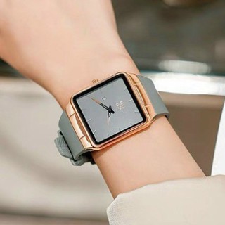 Đồng Hồ Guou Dây Silicon Dẻo Đủ Màu Mặt Vuông Thiết Kế Tinh Tế G8161 Dành Cho Cặp Đôi