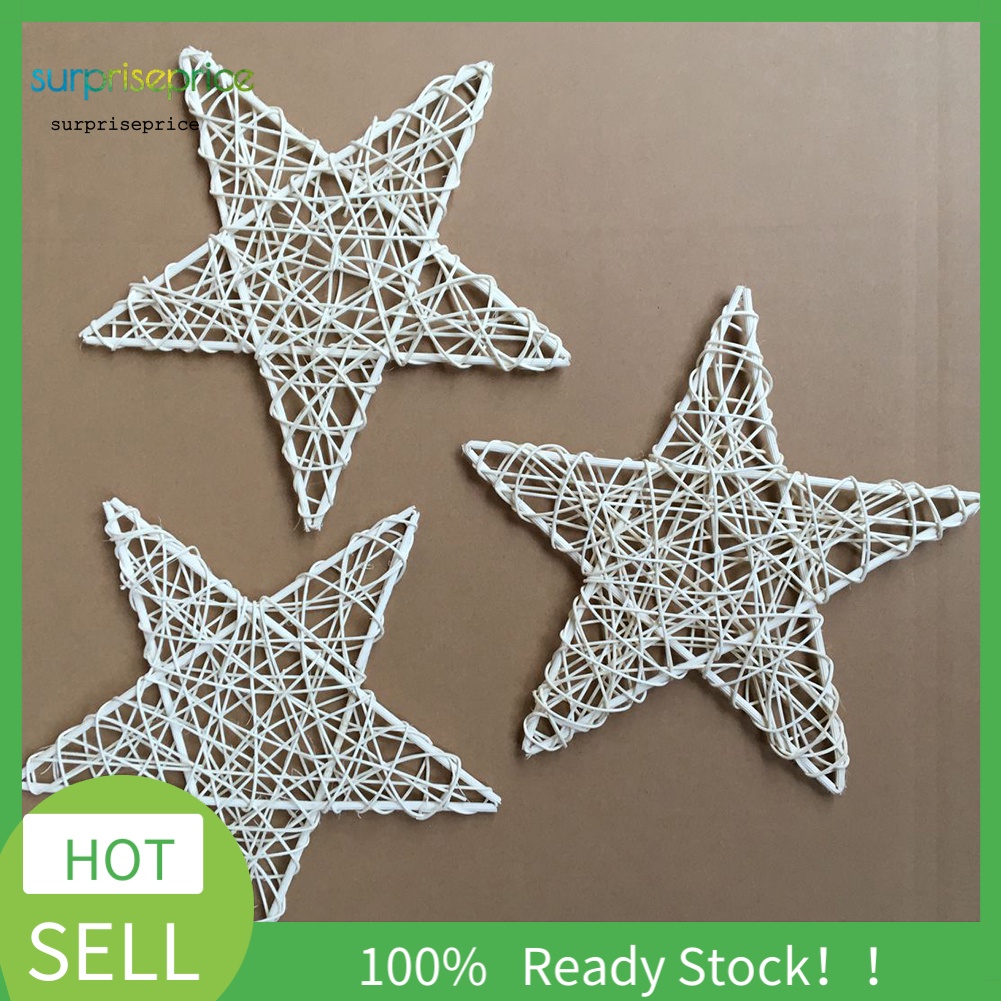 Vòng dây mây hình ngôi sao treo trang trí cây thông giáng sinh DIY