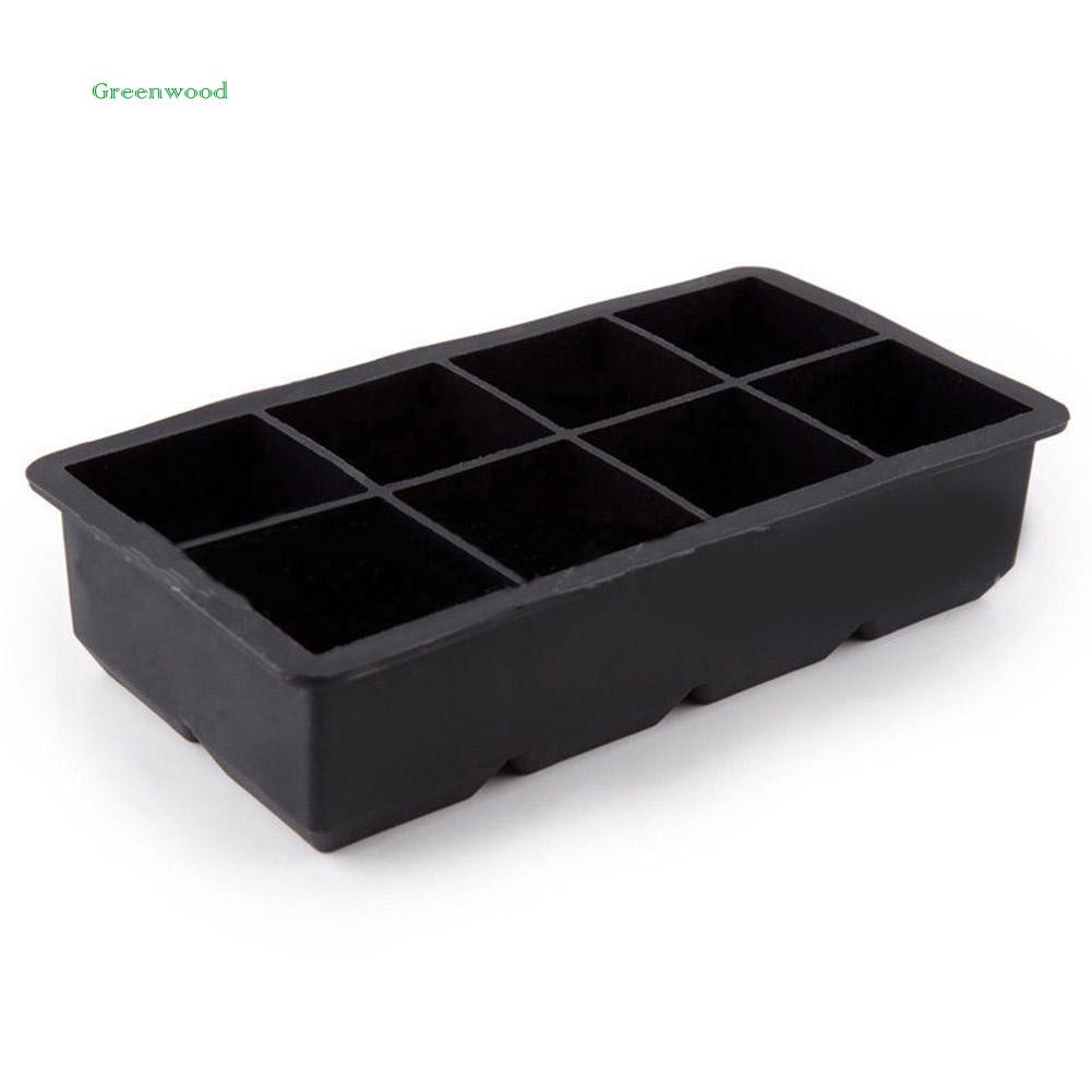 Khuôn Silicon Làm Đá 8 Ô Lớn Màu Đen