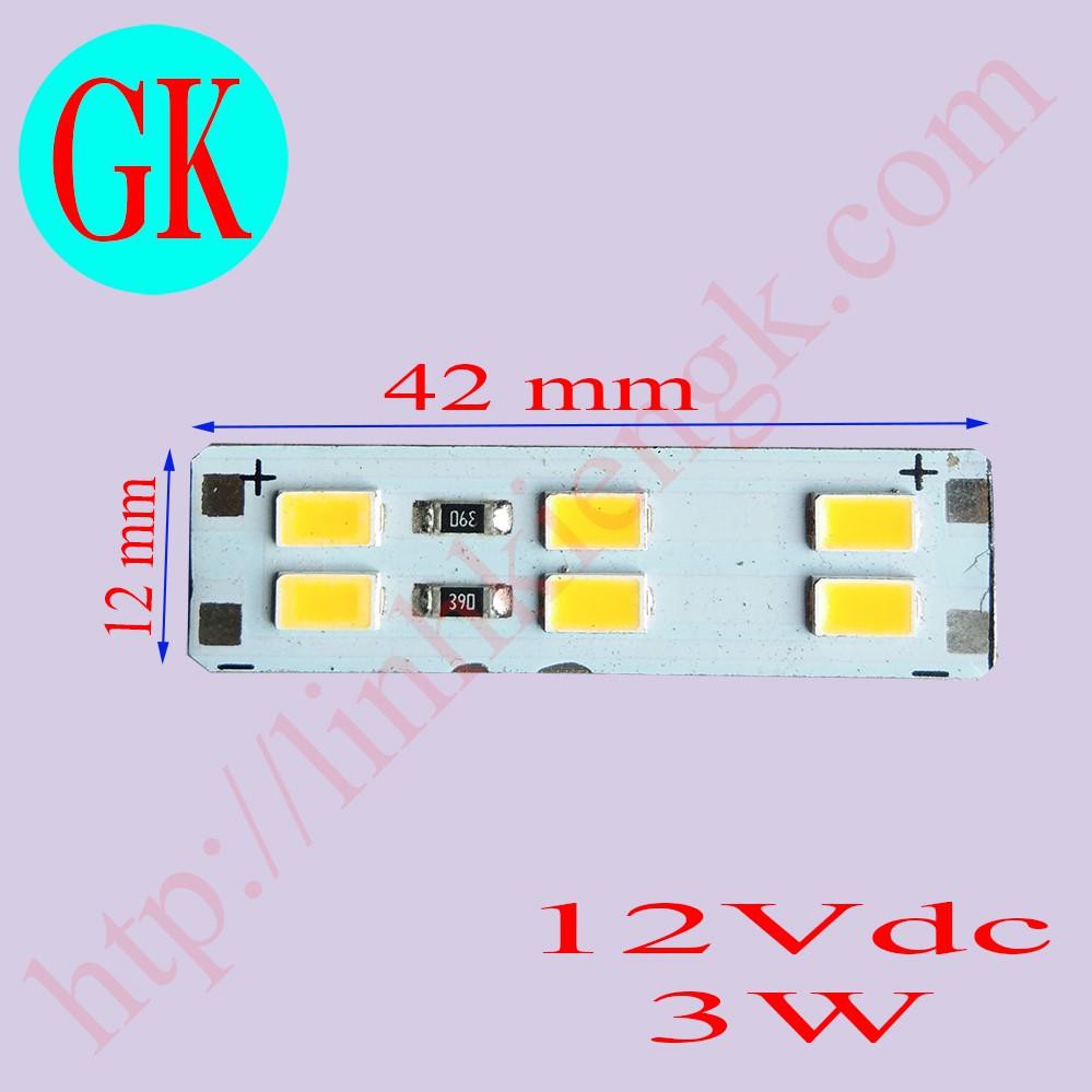 [5 cái] Led thanh nhôm 12V 3W sáng trắng ấm