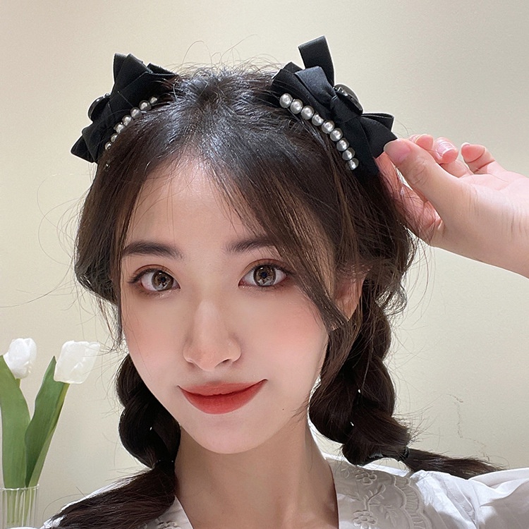 (0496) Cặp Tóc Hàn Quốc Nơ Ngọc Nhỏ Dễ Thương