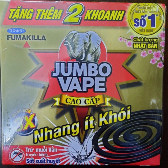 Nhang diệt trừ muỗi jumbo vape ít khói hộp10 Khoanh