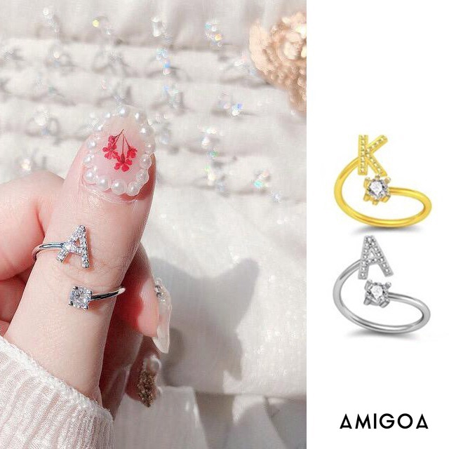 Nhẫn chữ cái hở tùy chỉnh cho nữ