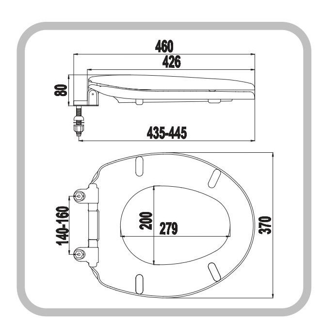 Nắp bồn cầu rơi êm HA09E, nhưa ABS siêu bền đa năn