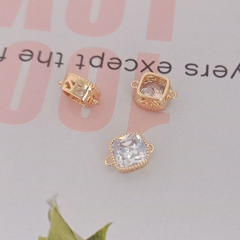 Mặt Dây Chuyền Đồng Mạ Vàng 14K Đính Đá zircon 7mm Thời Trang