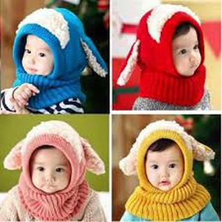 Sale mũ len tai cừu cho bé