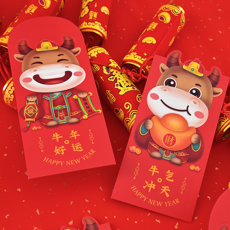 Bộ 6 Bao Lì Xì Màu Đỏ Phong Cách Trung Hoa