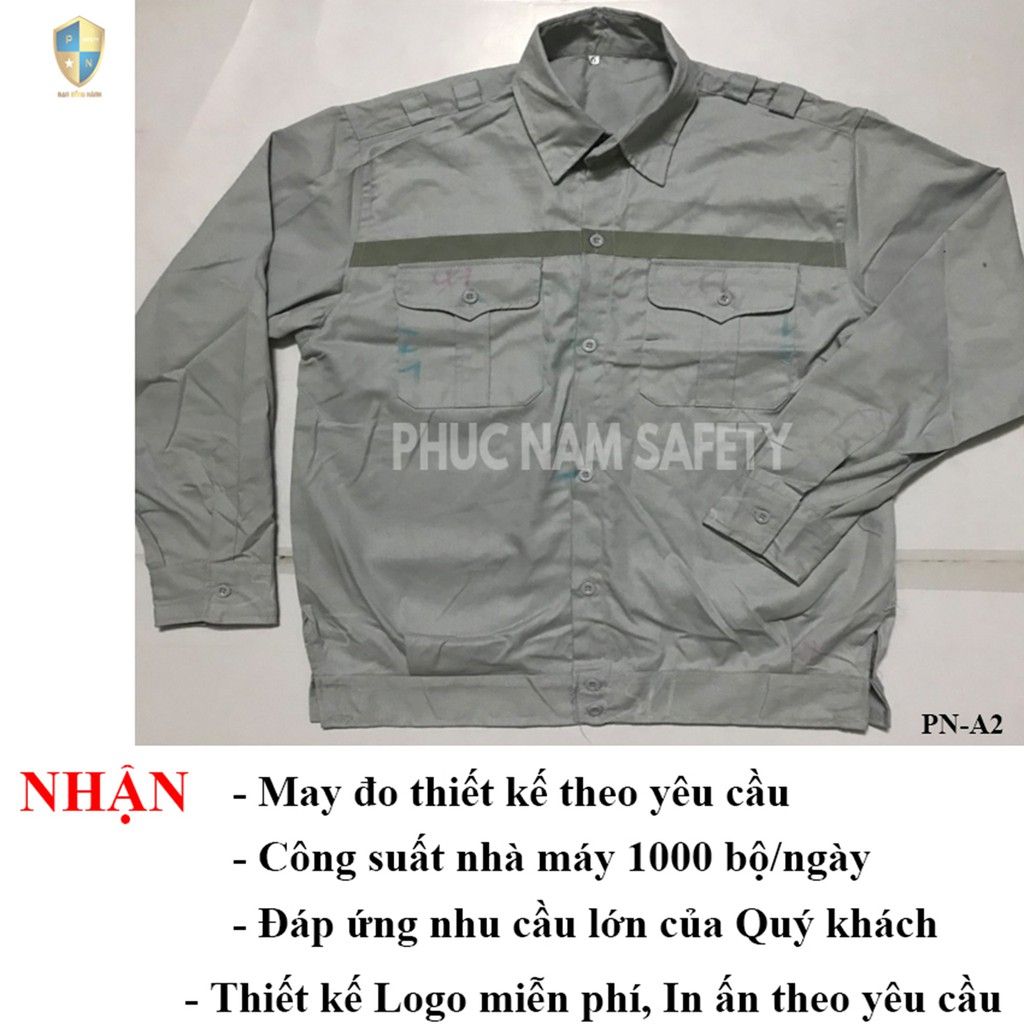 Áo bảo hộ lao động ghi sáng có phản quang, Áo bảo hộ lao động PN-A2, BHLĐ Phúc Nam