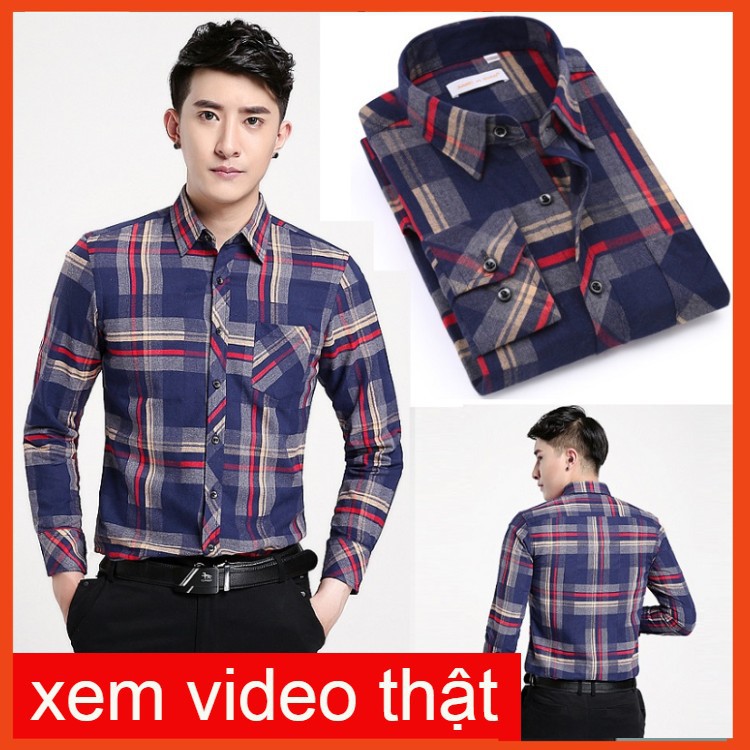 ÁoSơ Mi Hàn Quốc Cao Cấp Chất Liệu Cotton Cực Chất Cho Anh Chàng Cá Tính, Năng Động