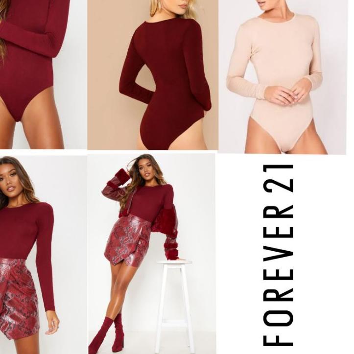 FOREVER 21 Mãi Mãi 21 BODYSUITE Dài Tay