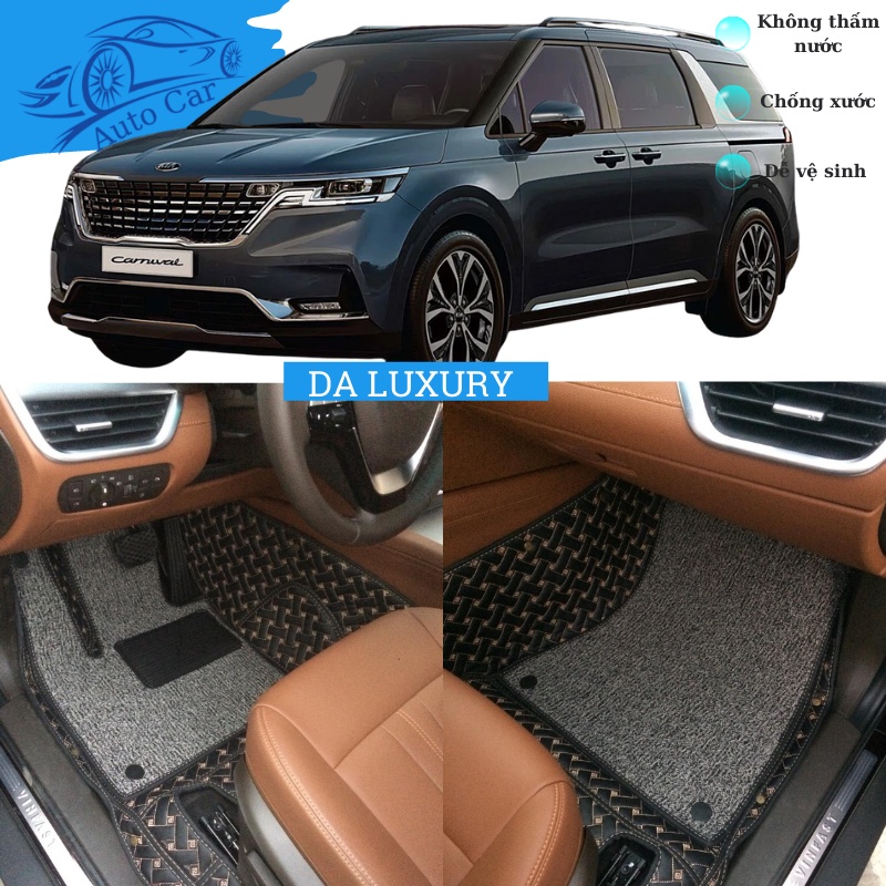 Thảm lót sàn ô tô - Thảm trải sàn ô tô 5D 6D da Luxury cao cấp Kia Sedona