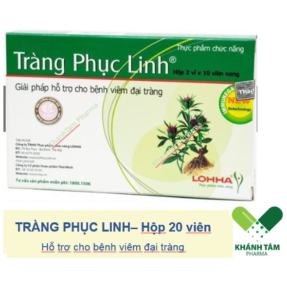 ! [Mẫu mới] Tràng Phục Linh (Hộp 20 viên) - Hỗ trợ viêm đại tràng