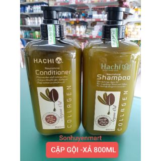 (CẶP) DẦU GỘI - XẢ HACHI CHAI 800ml THIÊN NHIÊN