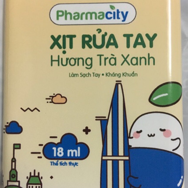 Xịt rửa tay khô bỏ túi 18ml Parmacity hương Hoa oải Hương NSX: 20/10/2021HSD: 20/1/2023o