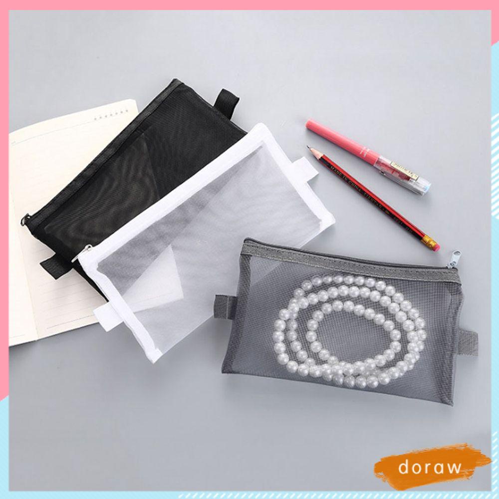Túi Đựng Bút / Mỹ Phẩm 2 Trong 1 Có Khóa Kéo 3 Màu Tùy Chọn