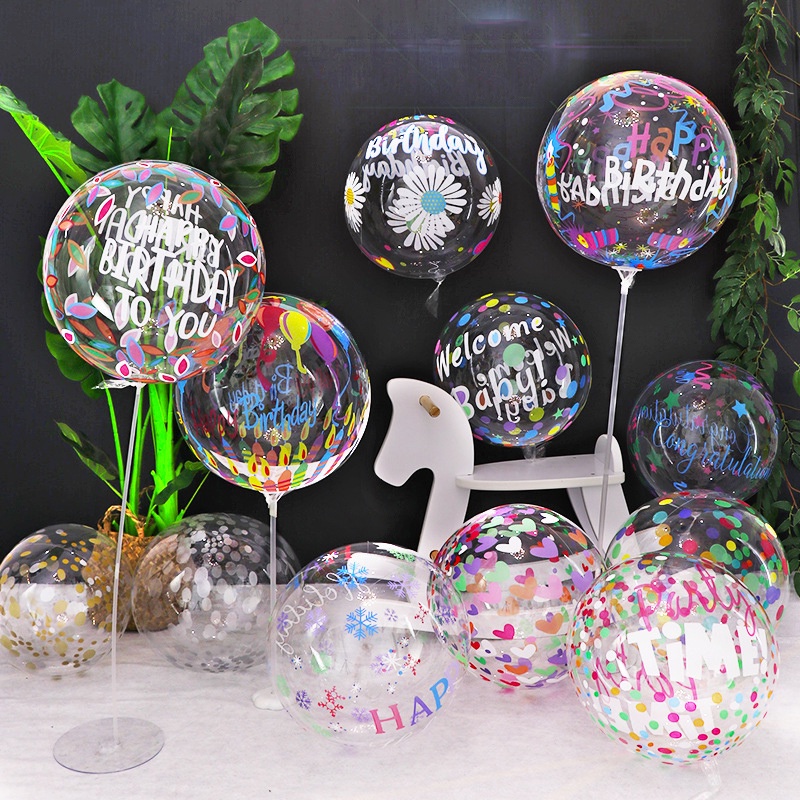 Bong bóng PVC trong suốt hình lá cọ 20 inch dùng trang trí tiệc
