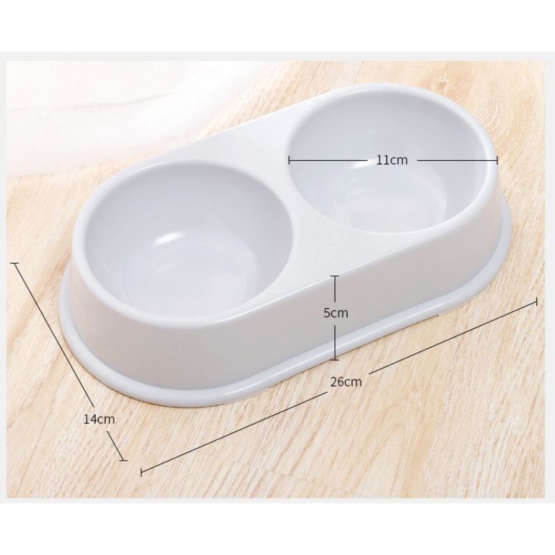 Bát đôi đụng nước và thức ăn dễ thương cho chó mèo