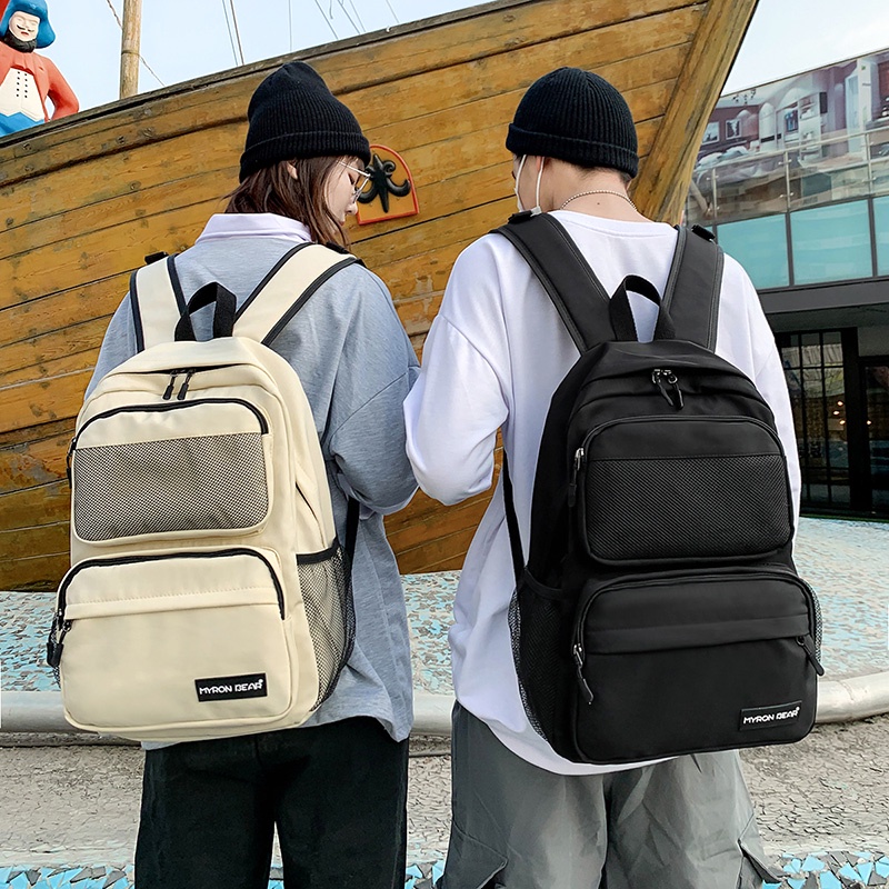 Balo đi học Prettyzys sức chứa lớn 15.6 inch phong cách ulzzang Hàn Quốc thời trang 2022 cho nam và nữ sinh