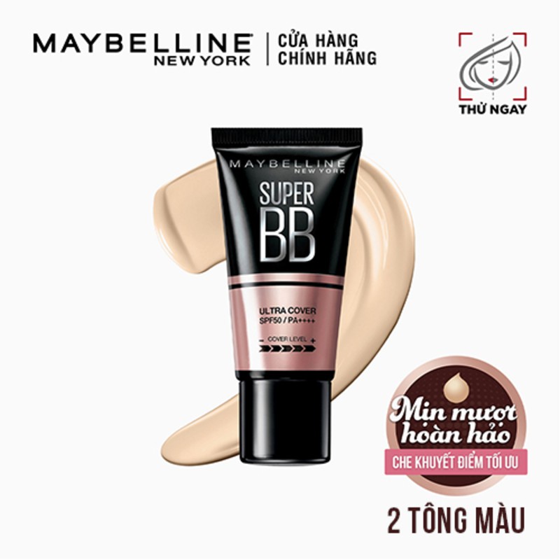 Kem trang điểm BB che khuyết điểm và chống nắng Maybelline New York Super BB Ultra Cover SPF 50 PA++++ 30ml | BigBuy360 - bigbuy360.vn