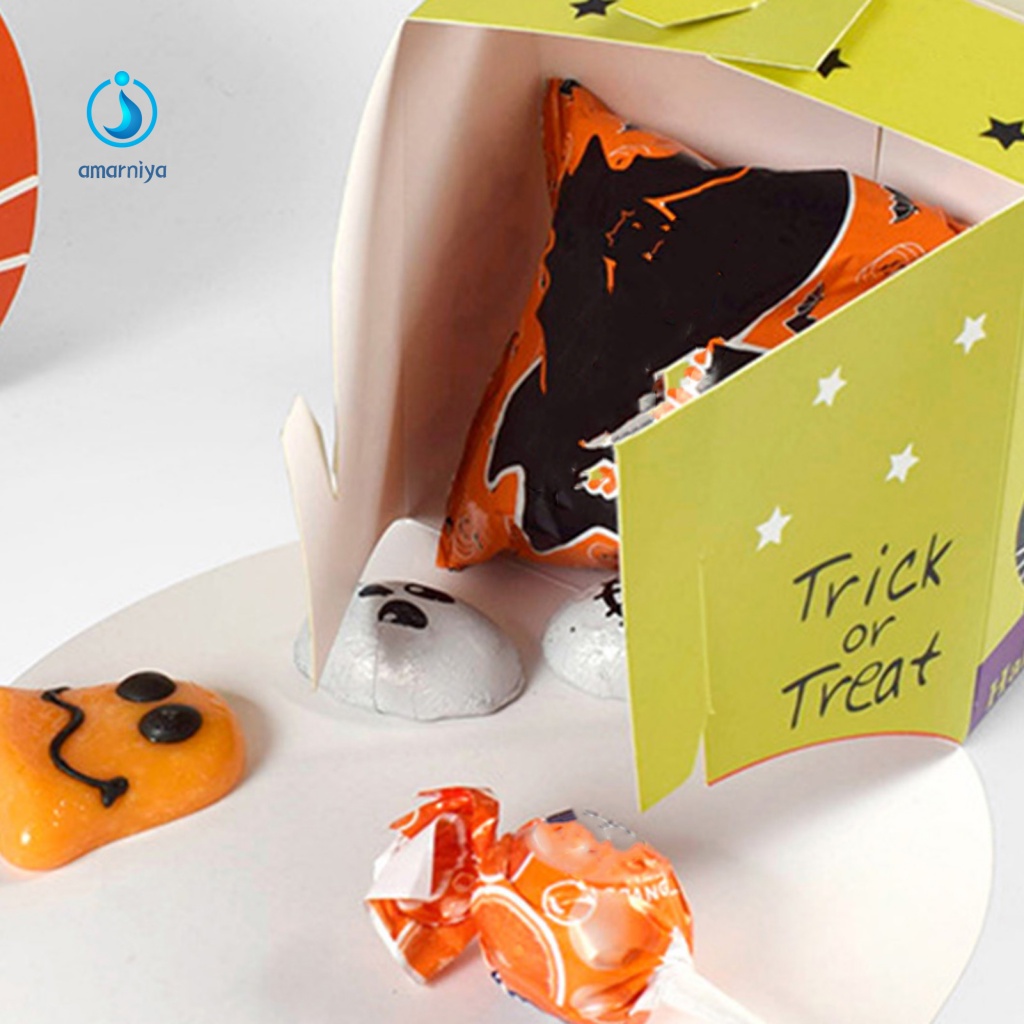 Bộ 5 Hộp Giấy Đựng Kẹo Họa Tiết Halloween