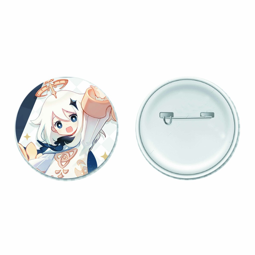 Huy hiệu cài áo in hình anime chibi Genshin Impact xinh xắn
