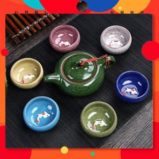 [RE NHAT SHOPEE] Bộ Ấm Trà Chén Cá 3D - Có Chú Cá Bên Trong Chén