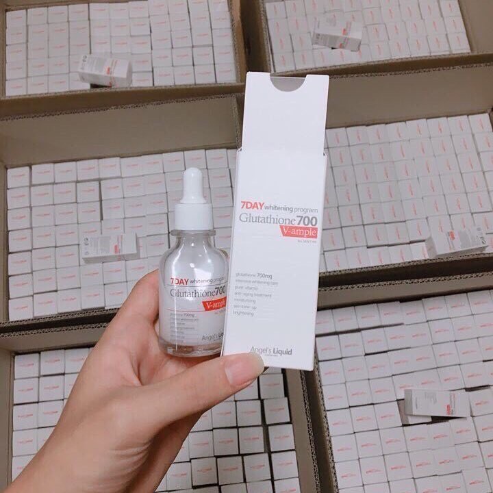 Serum dưỡng trắng làm đều màu da Angel Liquid 7 Day Whitening Program Glutathione 700 V-Ample 30ml