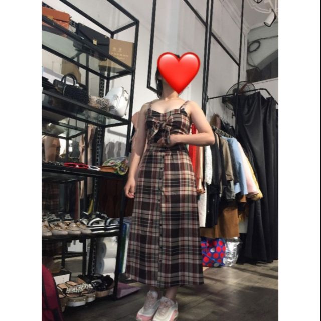 Áo 2 dây carô pass lại
