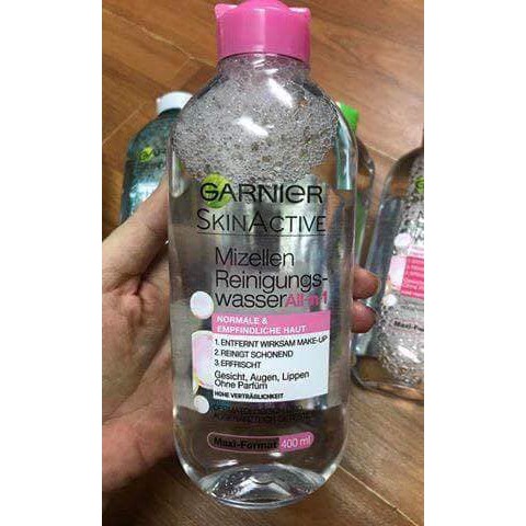 🍀 Nước tẩy trang Garnier Skin Active 400ml (Đủ các màu cho các loại da) - Hàng xách tay Đức 🍀