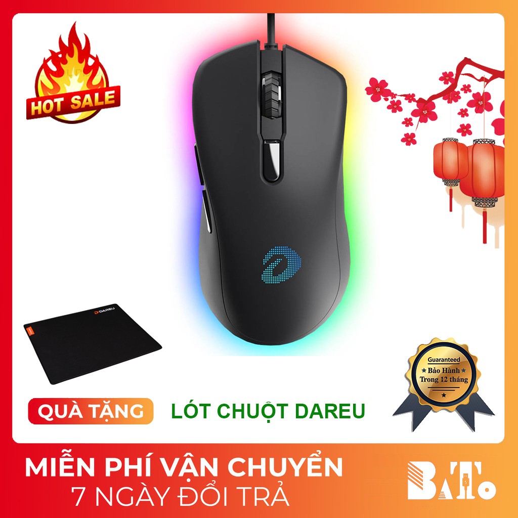 [CHÍNH HÃNG] Chuột Gaming DAREU EM908 (LED RGB, BRAVO sensor) - LED CỰC ĐẸP, CỰC BỀN