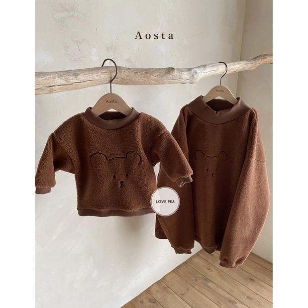 Áo bông mặt gấu Aosta Chocolate bear mtm made in Korea