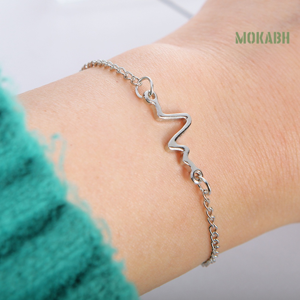 Vòng Đeo Tay Họa Tiết Sóng Âm Độc Đáo Thời Trang Cho Cặp Đôi