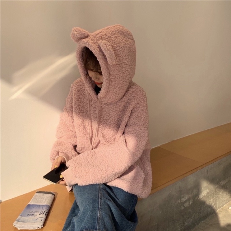 ÁO HOODIE LÔNG CỪU NAM NỮ UNISEX -ÁO LÔNG SIÊU ẤM PHONG CÁCH HÀN QUỐC ULZZANG QTVN | BigBuy360 - bigbuy360.vn