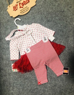 Set bộ Noel Little Me đỏ Auth cho bé gái