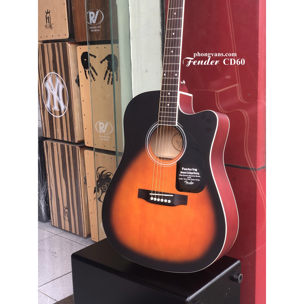 Đàn guitar acoustic Fender CD60 màu hoàng hôn [TẶNG KÈM FULL PHỤ KIỆN]