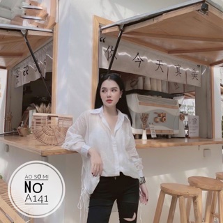 Bigsize áo sơ mi nơ a141