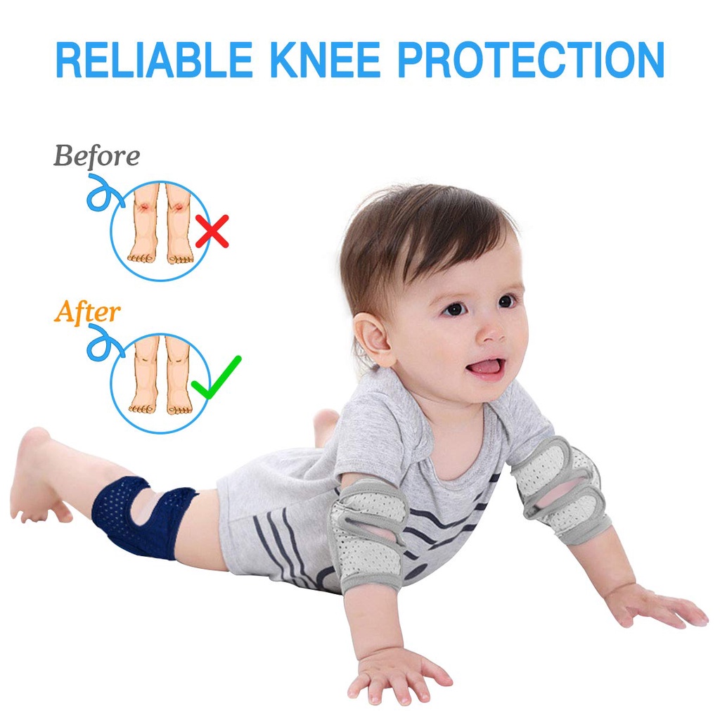 Đệm Bảo Vệ Đầu Gối Dày Dặn Mềm Mại Chống Trượt An Toàn Cho Bé Tập Bò