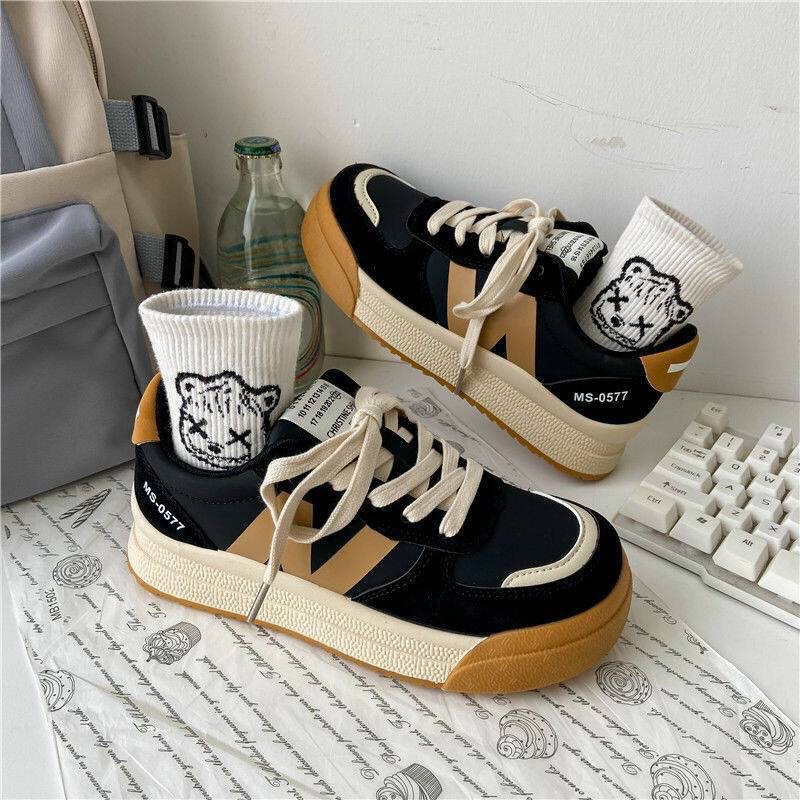 (NBL k19)giày nữ da lộn sneaker đế 3cm from dáng cứng hót